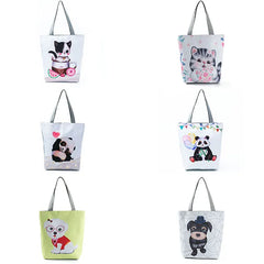 Panda Love Print Handbags Chinese Tote Bag Eco Friendly Beach Bag