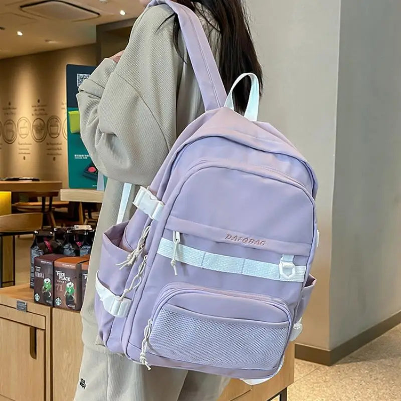 Canvas Women Anti-Theft Backpack School Bag for Teen