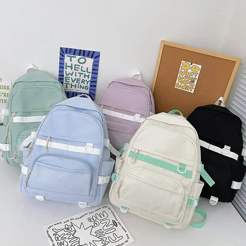 Canvas Women Anti-Theft Backpack School Bag for Teen