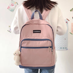 Panelled Backpack Women Preppy Style School Backpack For Teenage Girls