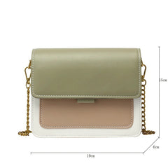 Women's Panelled Crossbody Bag Leather Messenger Shoulder Handbag