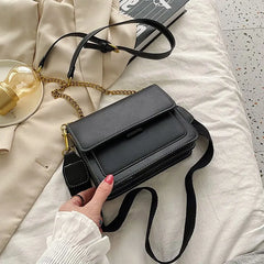 Women's Panelled Crossbody Bag Leather Messenger Shoulder Handbag