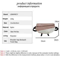 Women's Panelled Chest Bag High Nylon Shoulder Messenger Sac A Main