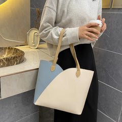PU Leather Shoulder Bags Women Patchwork Handbag Totes Female