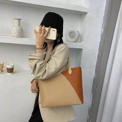 PU Leather Shoulder Bags Women Patchwork Handbag Totes Female