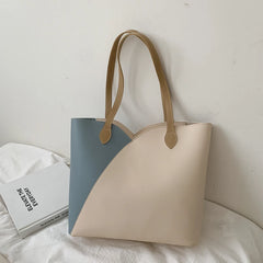 PU Leather Shoulder Bags Women Patchwork Handbag Totes Female