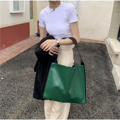 PU Leather Shoulder Bag Vintage Underarm Tote