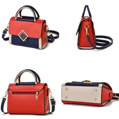 Panelled Patchwork Small Women Handbag Female Shoulder Bag Casual Flap Crossbody