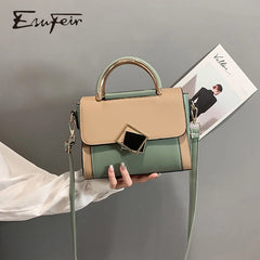 Panelled Patchwork Small Women Handbag Female Shoulder Bag Casual Flap Crossbody