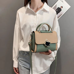 Panelled Patchwork Small Women Handbag Female Shoulder Bag Casual Flap Crossbody