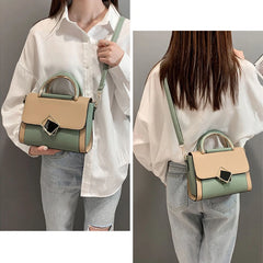 Panelled Patchwork Small Women Handbag Female Shoulder Bag Casual Flap Crossbody