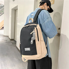 Panelled Pattern Women's Backpack Bag Waterproof Handbags