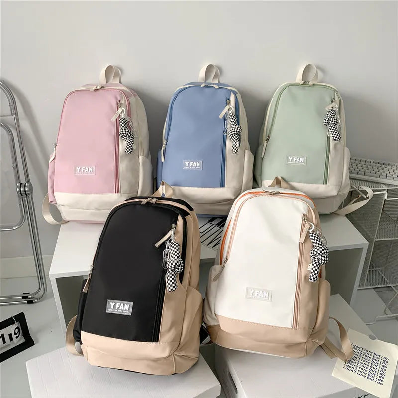 Panelled Pattern Women's Backpack Bag Waterproof Handbags