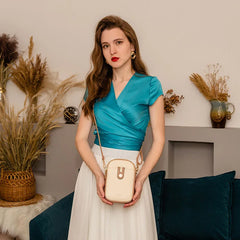 Panelled Small Crossbody Bag Soft Pu Leather Mini Shoulder Messenger Phone Purse