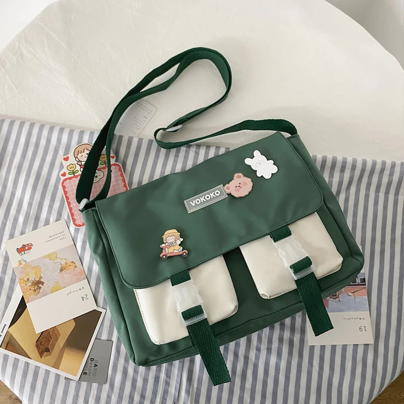 Panelled Women Bags Japanese Girl Crossbody Bag Large Capacity Student