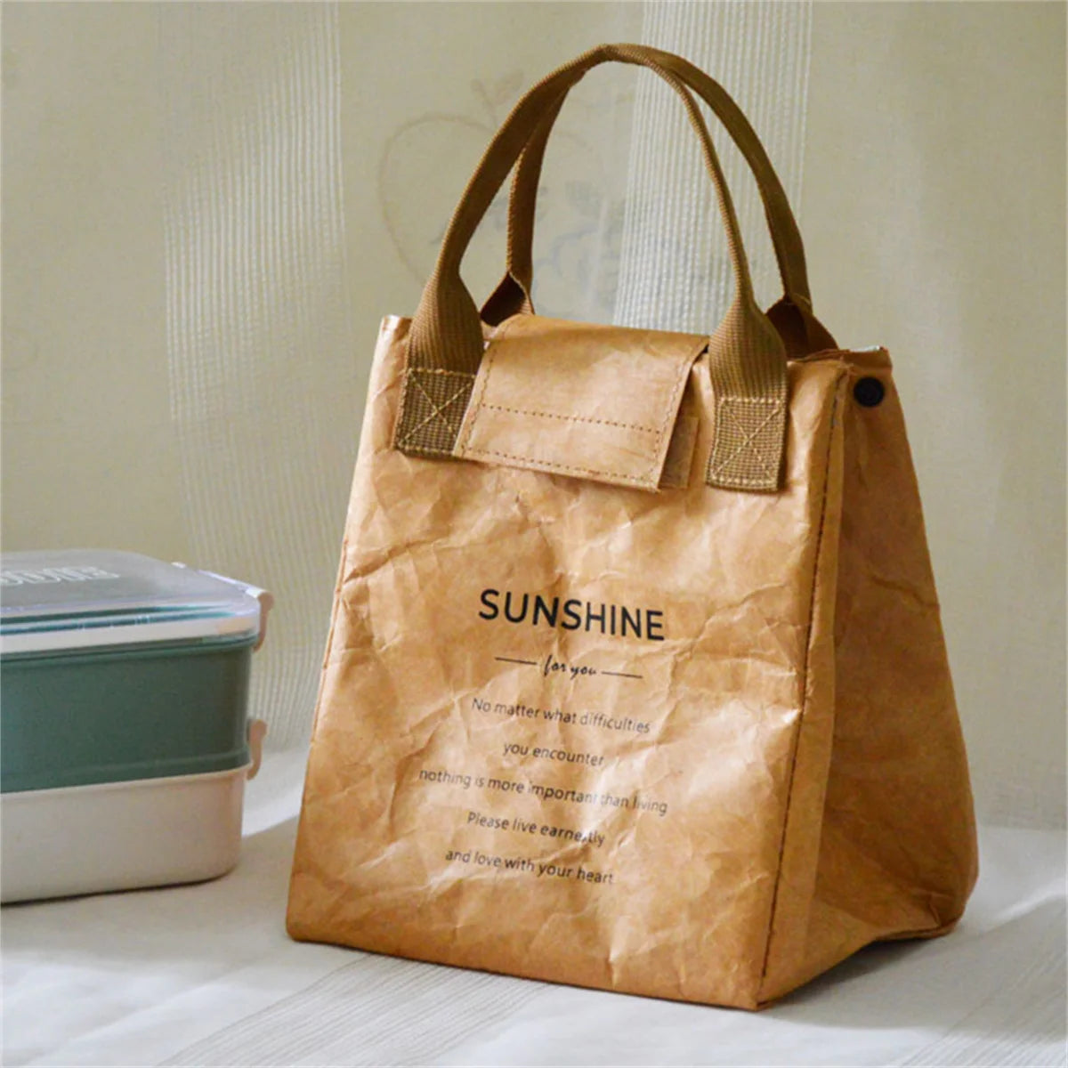 Waterproof Insulated Paper Lunch Bag Aluminum Foil Japanese Handbag