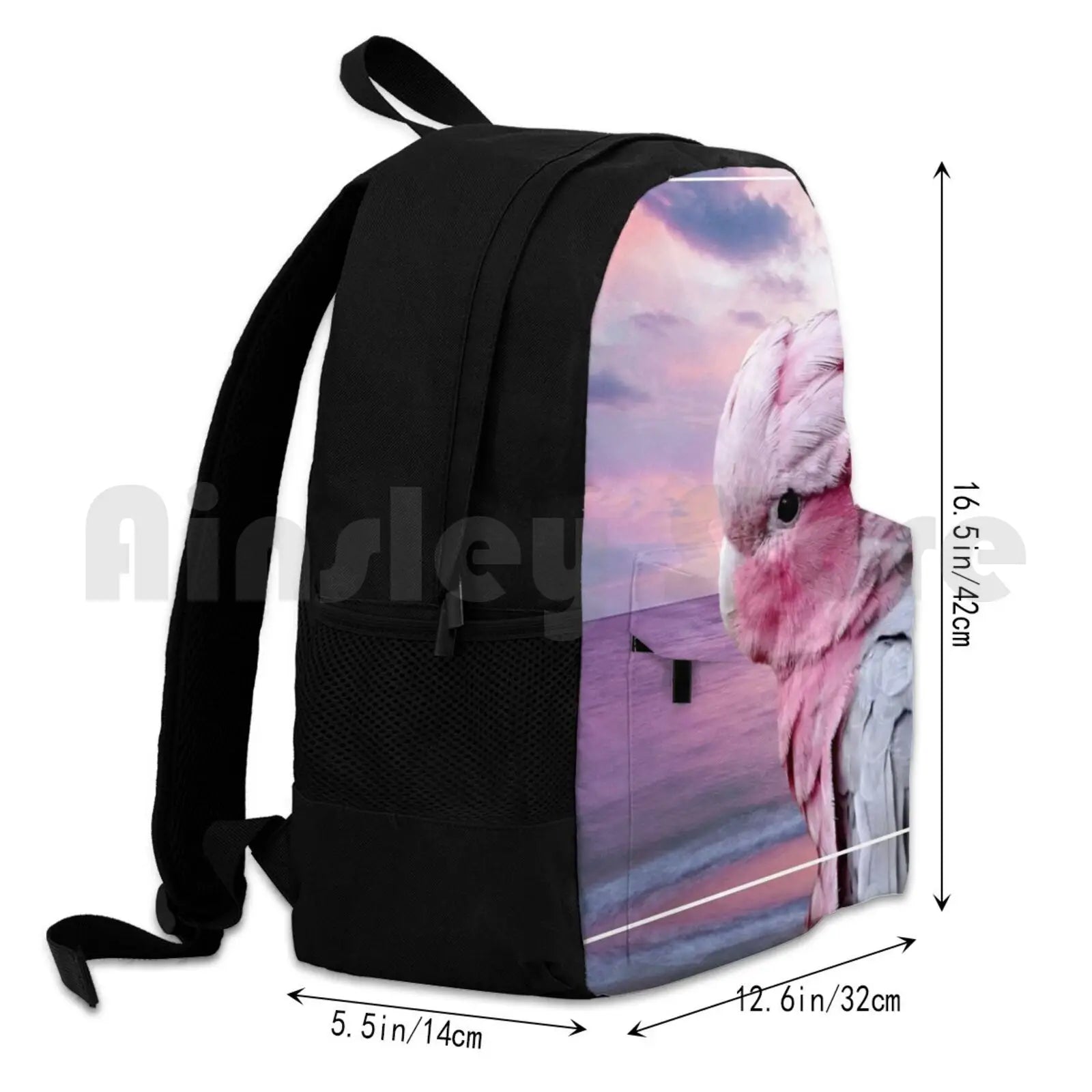 Pink Parrot Galah Cockatoo Hiking Backpack