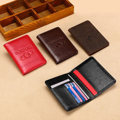 Vintage Crazy Horse Leather RFID Blocking Passport Holder