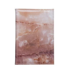 Marble Passport Ticket Clip Cover Pink PU Leather Women Purse Traval Bags