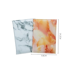 Marble Passport Ticket Clip Cover Pink PU Leather Women Purse Traval Bags