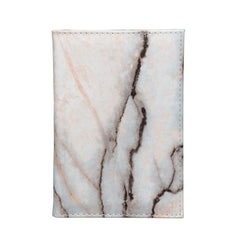 Marble Passport Ticket Clip Cover Pink PU Leather Women Purse Traval Bags