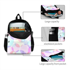 Pastel Bubbles Optical Illusion School Bags For Teenage Girls Laptop Travel Bags