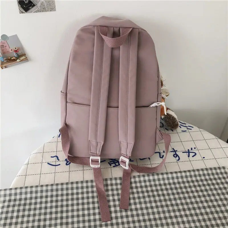 Preppy Students Bookbag Female Shoulder Soft Travel Storage Bags
