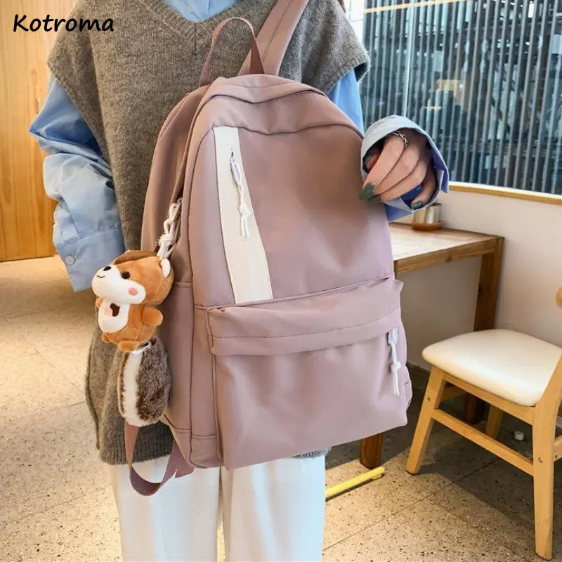 Preppy Students Bookbag Female Shoulder Soft Travel Storage Bags