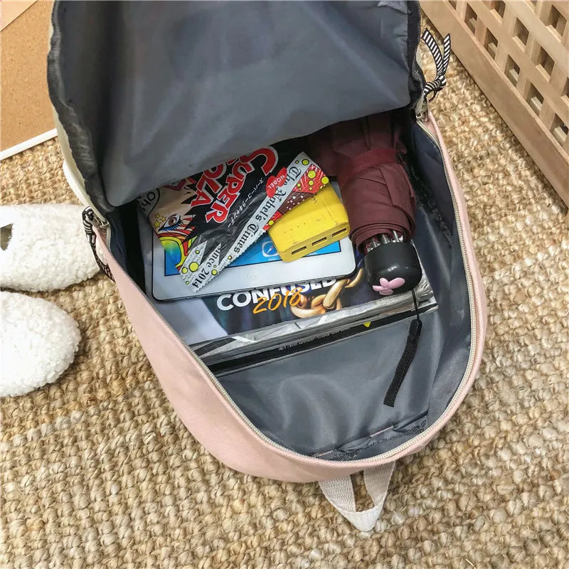 Canvas Backpack for Girls High School Casual Bagpack Mochila