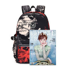 Women's Patchwork Backpack Oxford School Bag Travel Backpacks Mochila