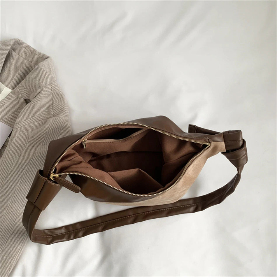 Vintage PU Leather Shoulder Bag Hobos Handbag for Women