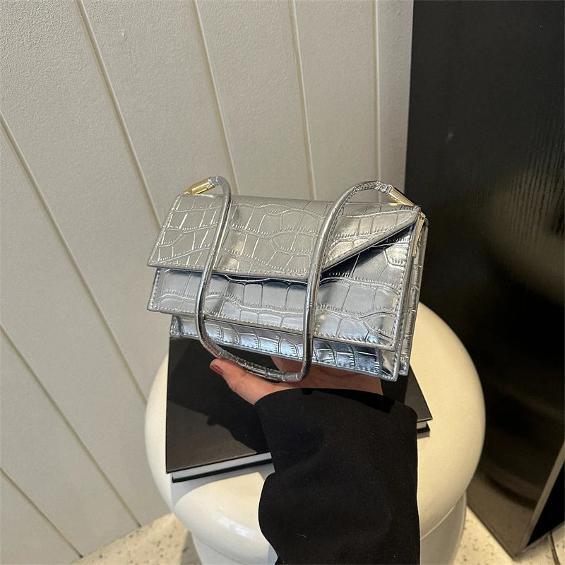 Crocodile Pattern Ladies Shoulder Bag Clutch Purse