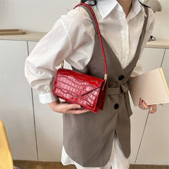 Crocodile Pattern Ladies Shoulder Bag Clutch Purse