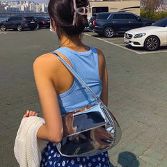 Patent Leather Shoulder Bag for Women Ladies Underarm Bags
