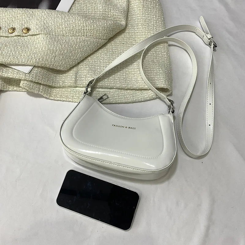 Women's Patent Leather Shoulder Bag Candy Crossbody Underarm Messenger Sac