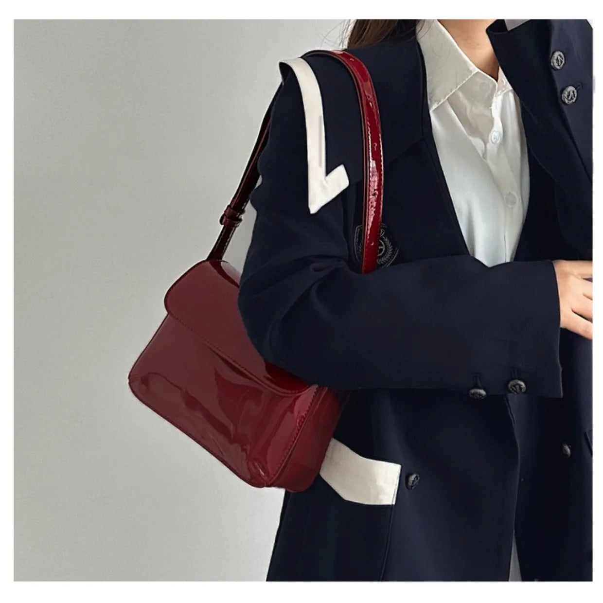 Vintage Square Shoulder Bag for Women Clutch Purse Ladies Handbag