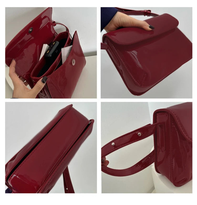 Vintage Square Shoulder Bag for Women Clutch Purse Ladies Handbag