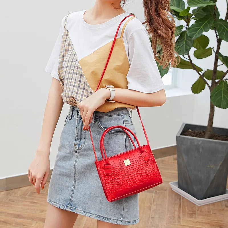 Crocodile Crossbody Bag Women Shoulder Handbag High Ladies Tote Bag