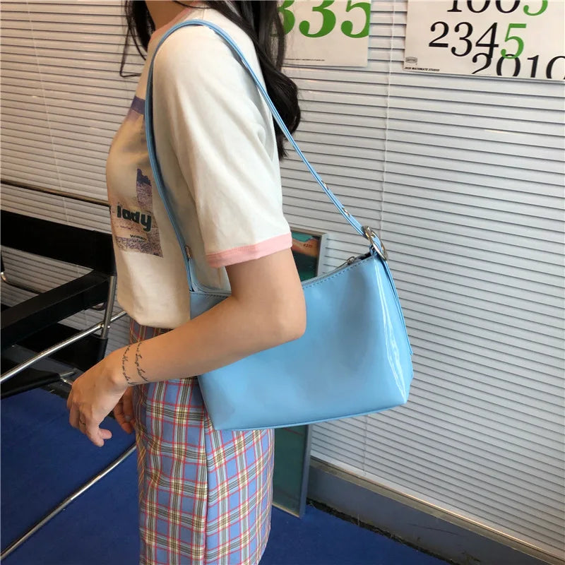 Patent Leather Women Hobos Underarm Bag Ladies Shoulder Crossbody Bags