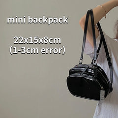 Mini Backpack Women's Shoulder Bags Solid Student Tote Handbag