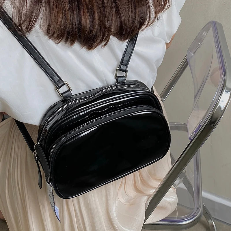 Mini Backpack Women's Shoulder Bags Solid Student Tote Handbag