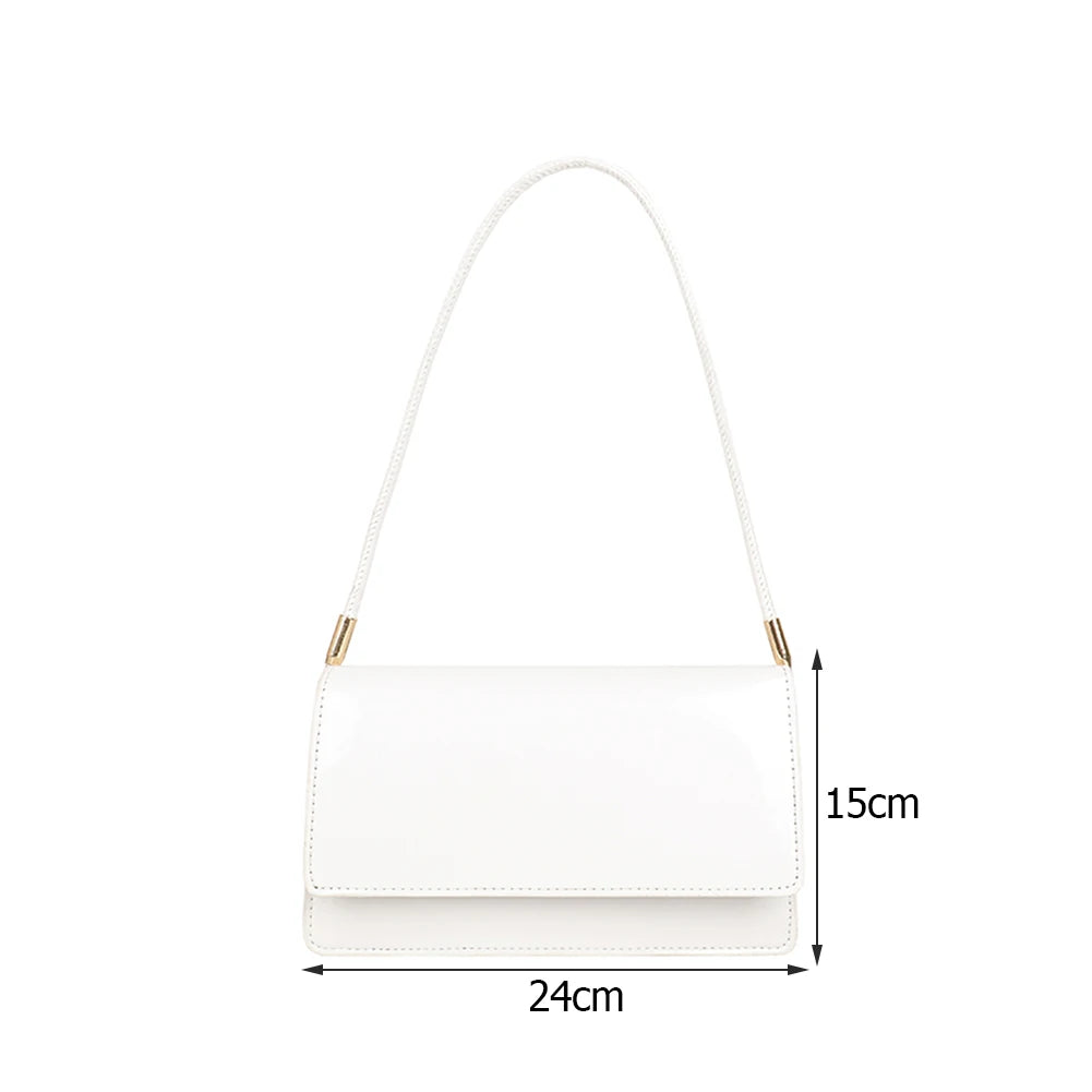 PU Leather Women Underarm Bag Solid Shoulder Bag