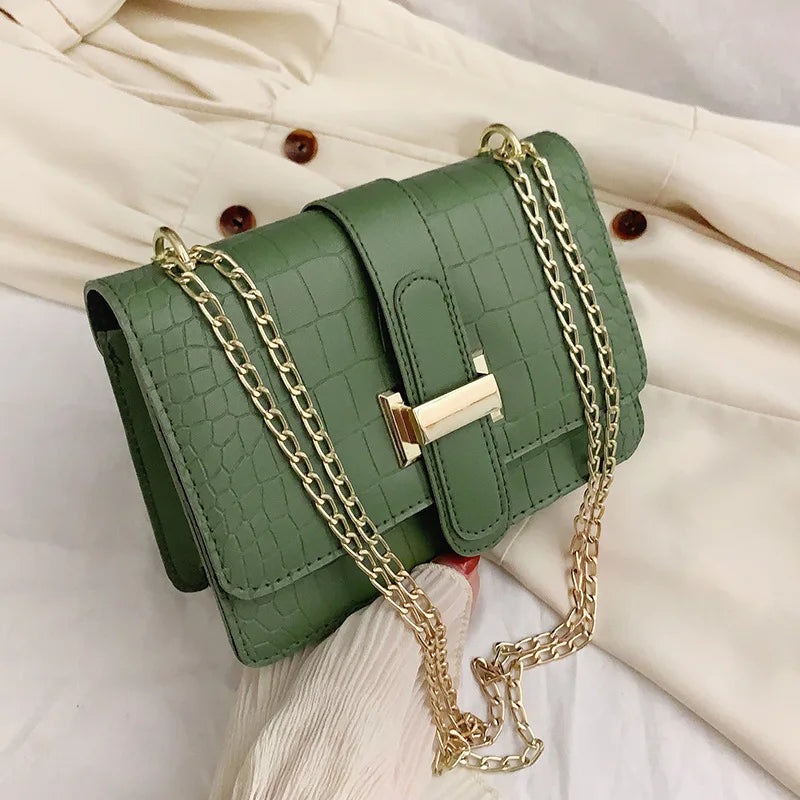 Leather Shoulder Bag Crossbody Chain Wallet Purse