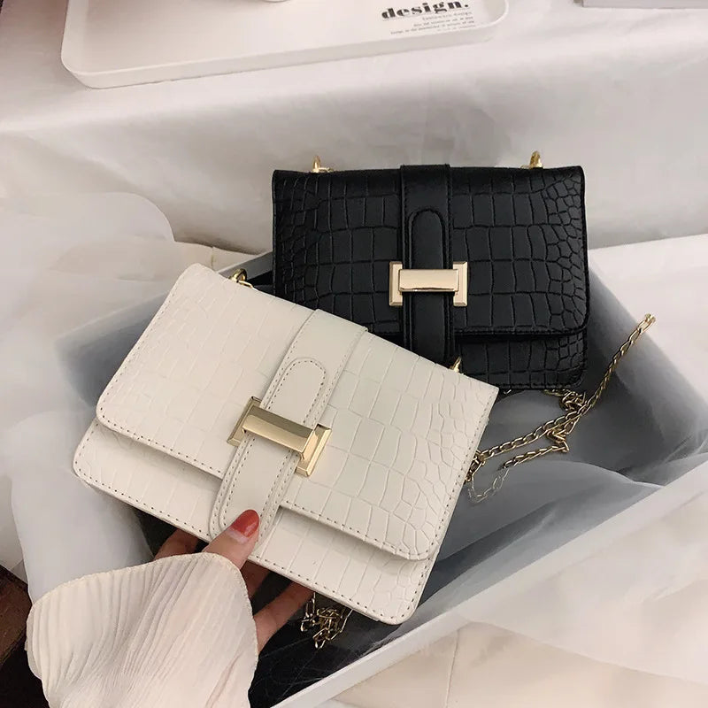 Leather Shoulder Bag Crossbody Chain Wallet Purse