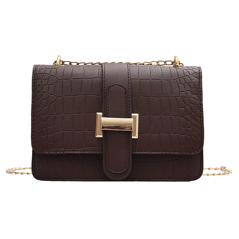 Leather Shoulder Bag Crossbody Chain Wallet Purse