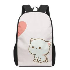Peach Cat Cartoon 3D Pattern School Bag for Children Girls Boys