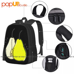 Pear Fruit Hipster Tumblr Swag Backpack Large Capacity Art Print Gym Tote Bag