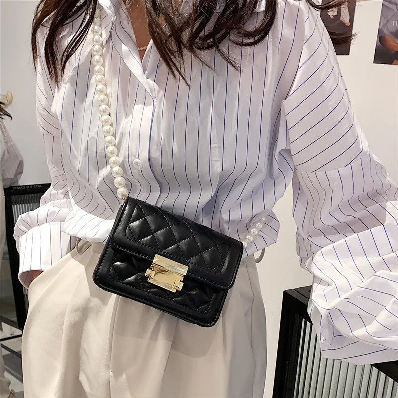Pearl Chain Bags Handbags for Women Tote Bag Ladies Crossbody Classic Purses