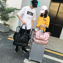 Pearlescent Fitness Travel Bag Women Hand Luggage Duffle Bags