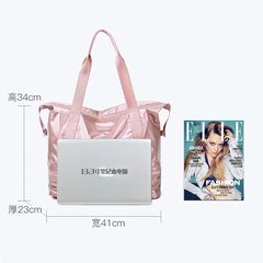 Pearlescent Fitness Travel Bag Women Hand Luggage Duffle Bags